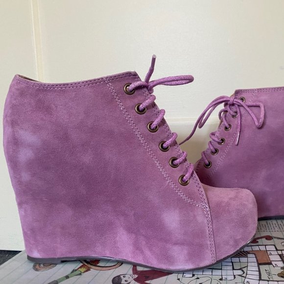 Jeffrey Campbell LAVENDER 99 TIE WEDGES Size 7.5 slightly USED. LILAC - Picture 6 of 11